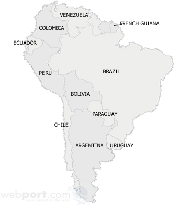 Map Of South American. Map of South America
